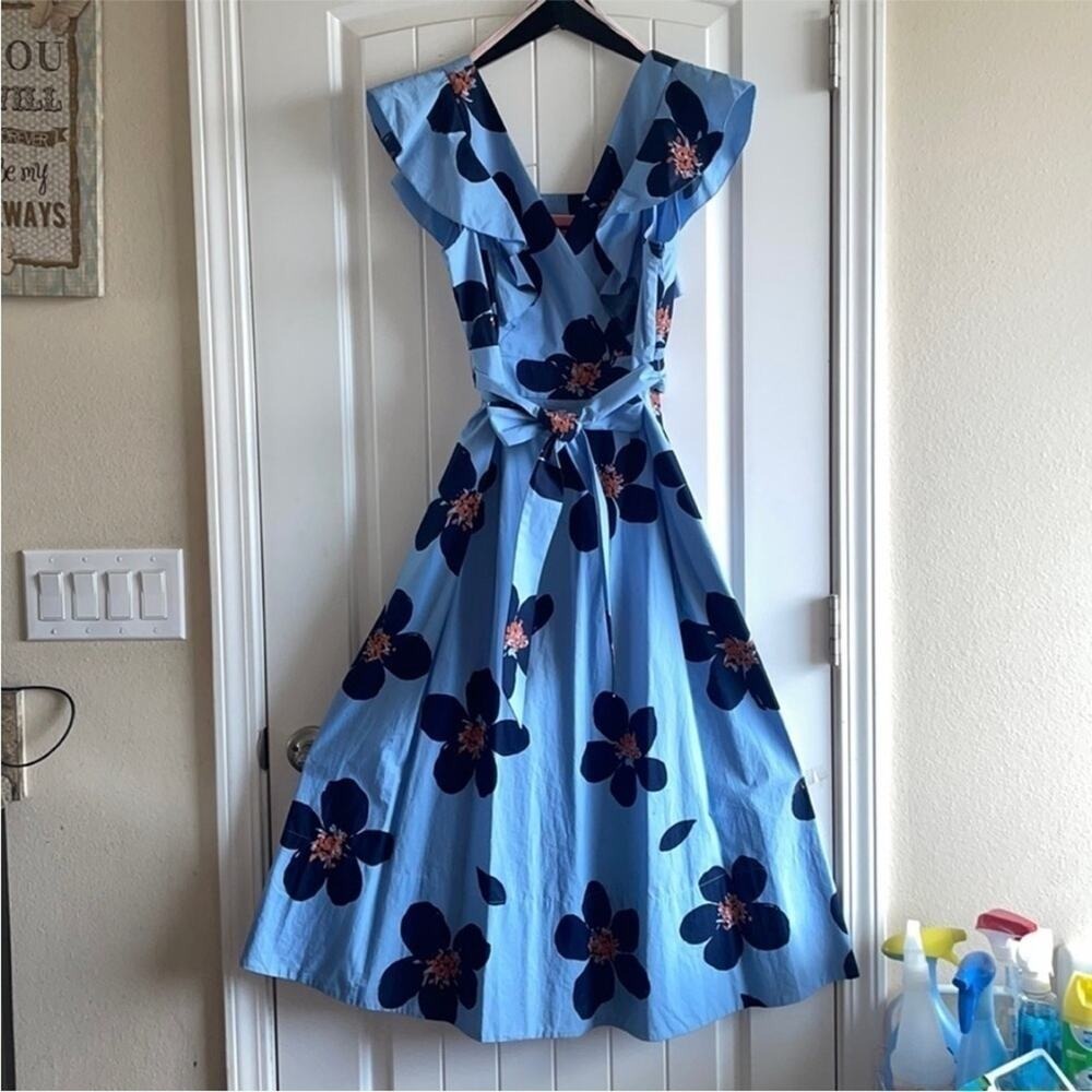 Kate Spade Grand Flora floral Poplin Dress size 0 XS has Pockets!